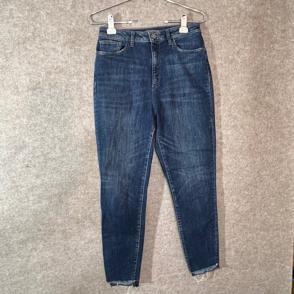 DL1961 Chrissy Jeans Women 29 Wakely Ultra High Rise Skinny Step Raw Hem